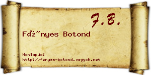 Fényes Botond névjegykártya